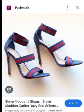 Steve Madden Navy and Red Striped Heels